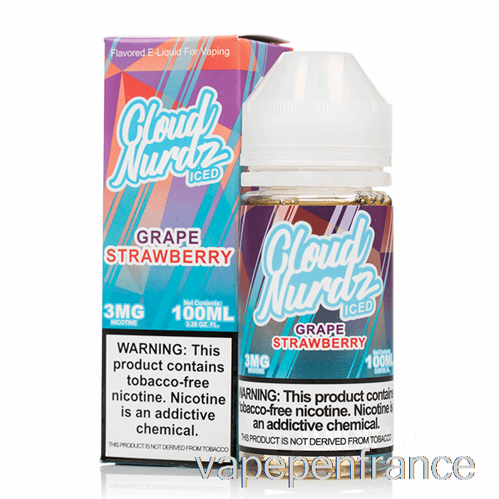 Fraise Aux Raisins Glacés - Cloud Nurdz - Stylo Vape 100 Ml 0 Mg